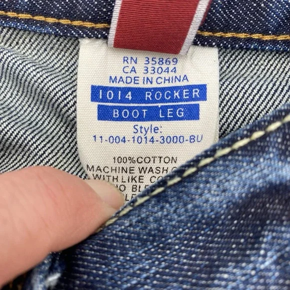 John B Stetson 1014 Rocker Fit Boot Leg Blue Jeans Mens 31x34 Western Cowboy - Picture 6 of 12